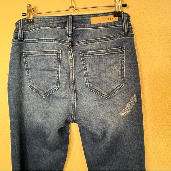 Cello Distressed High Rise Skinny Jeans With Ankle Zippers - Picture 5 of 16